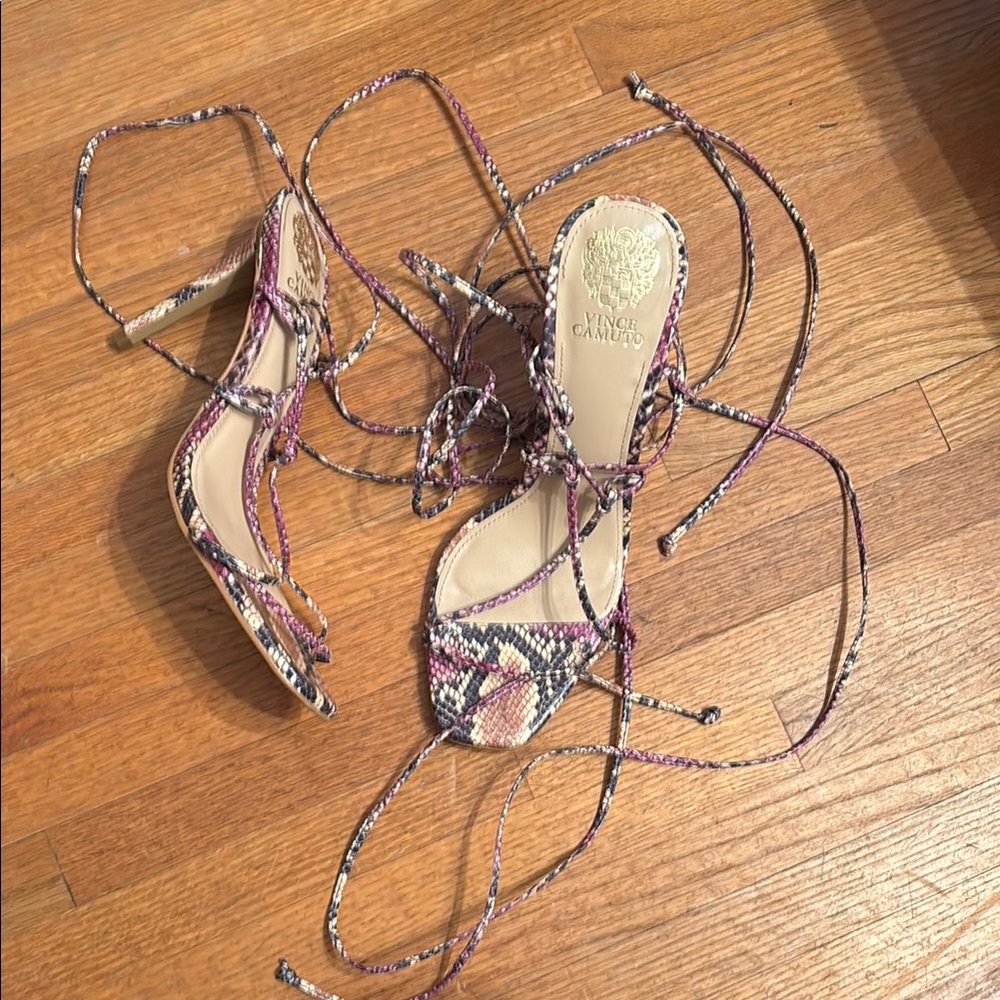 Vince Camuto Strappy Purple and Pink Sandals